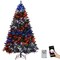 Green RGB Pre-Lit PVC PE Christmas Tree with Pine Cones and App Control
